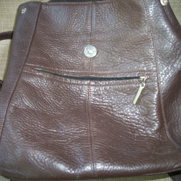 Vintage Liz Claiborne Brown Leather backpack rucksak w top handle main image 2